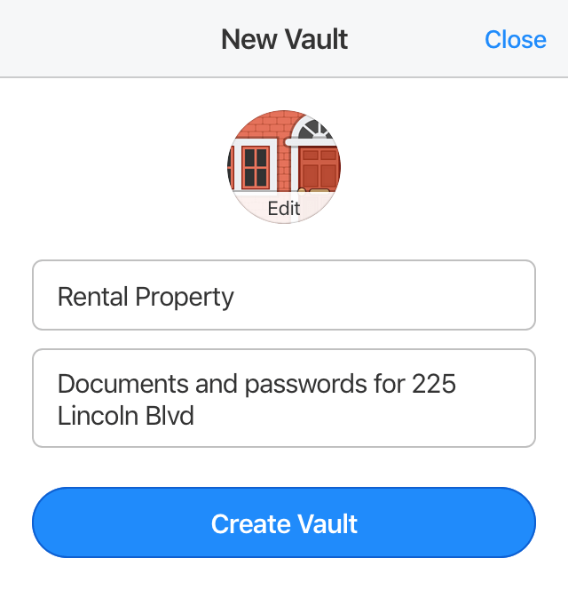 create new 1password vault osx