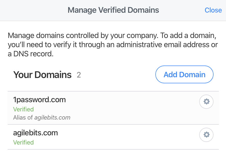 A list of administrative email addresses that can be used to verify ownership of the domain.