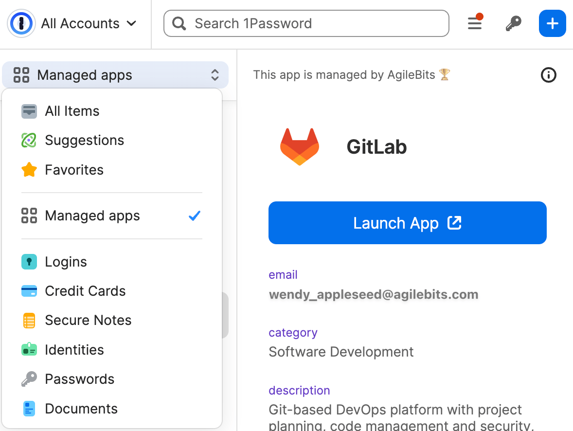 Managed apps in the browser extension