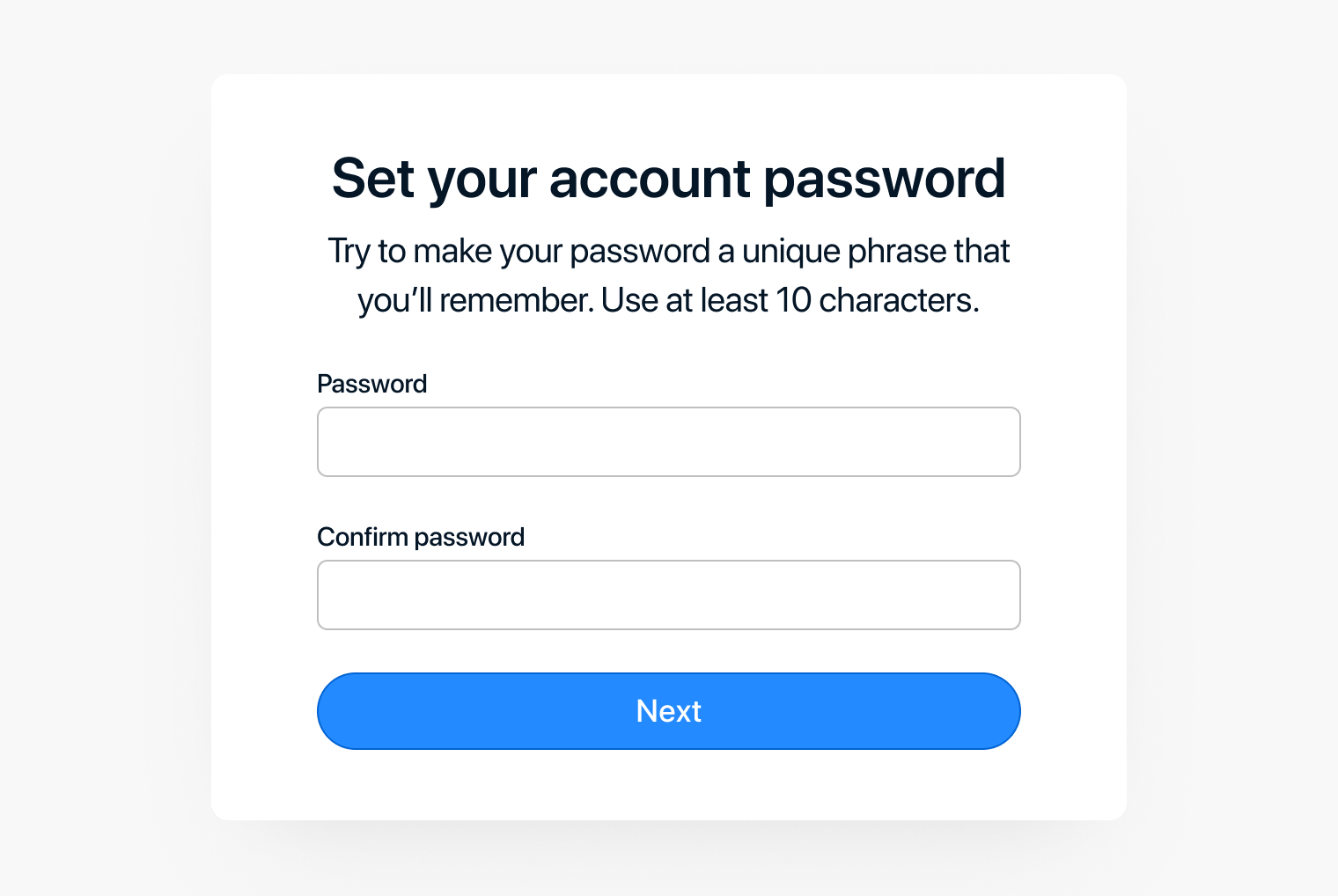 Create your 1Password account password