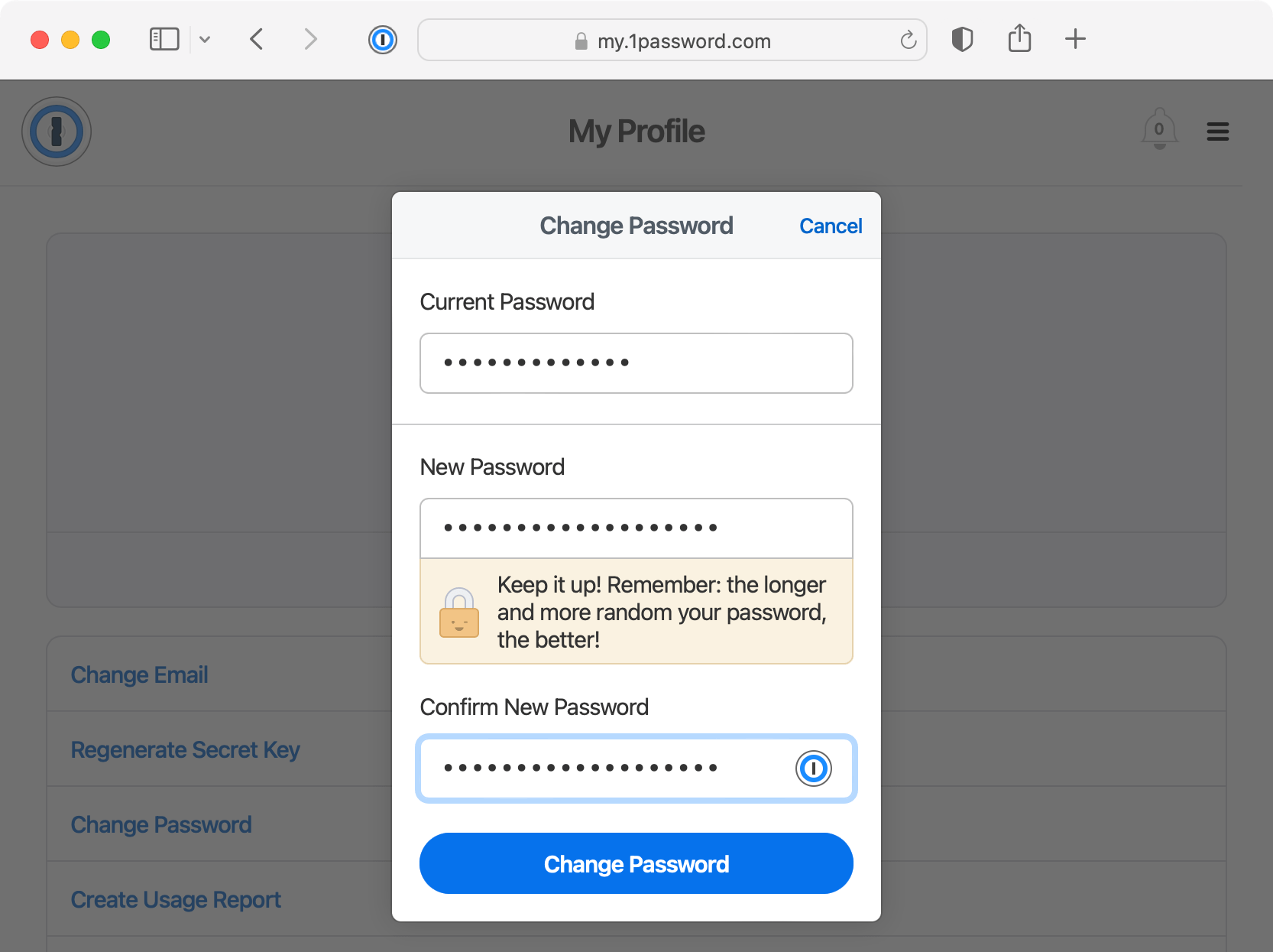 How To Change Your 1Password Account Password   Change Account Password 