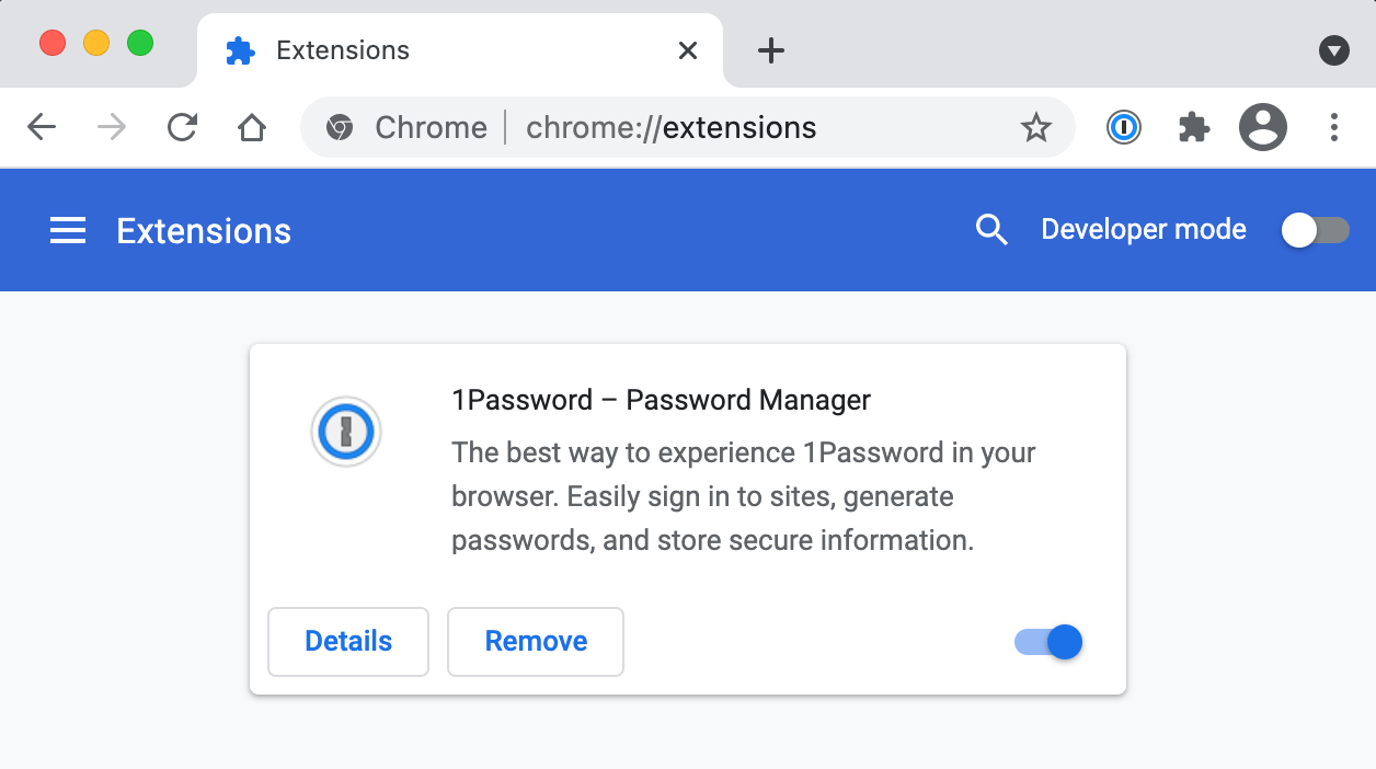 1password for mac chrome extension