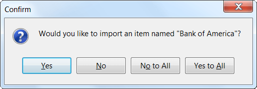 Would you like to import an item named...?