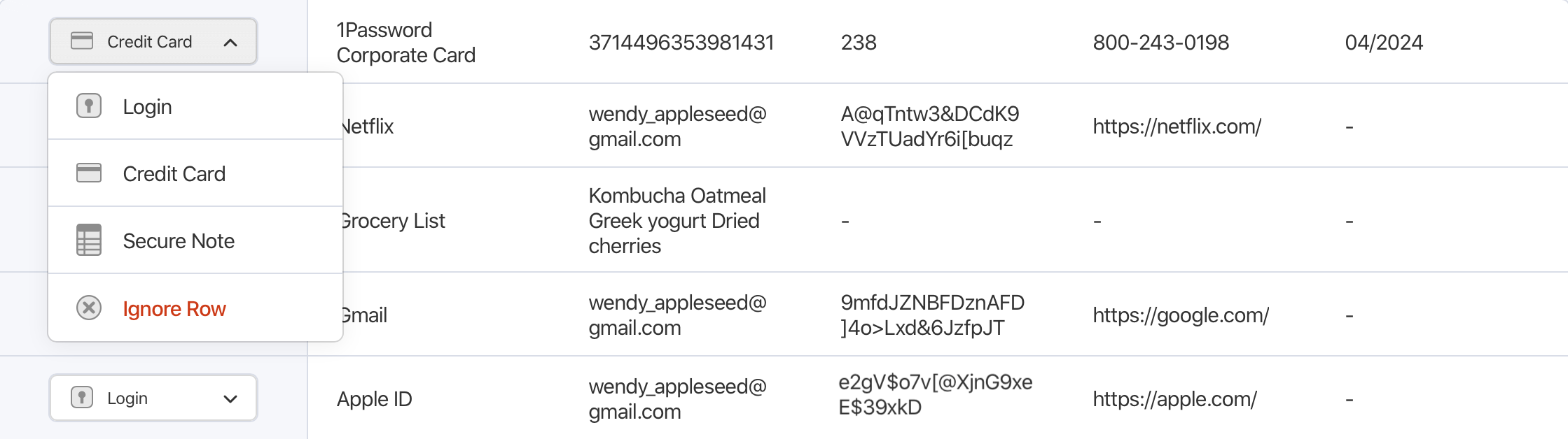 1password data stored