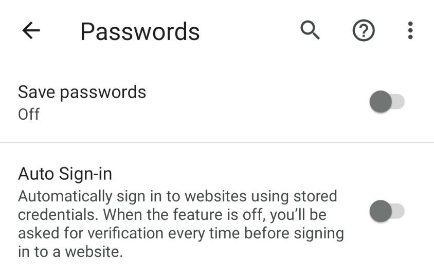 Turn off the built-in password manager in your browser