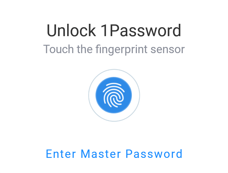 Unlock 1Password fingerprint prompt
