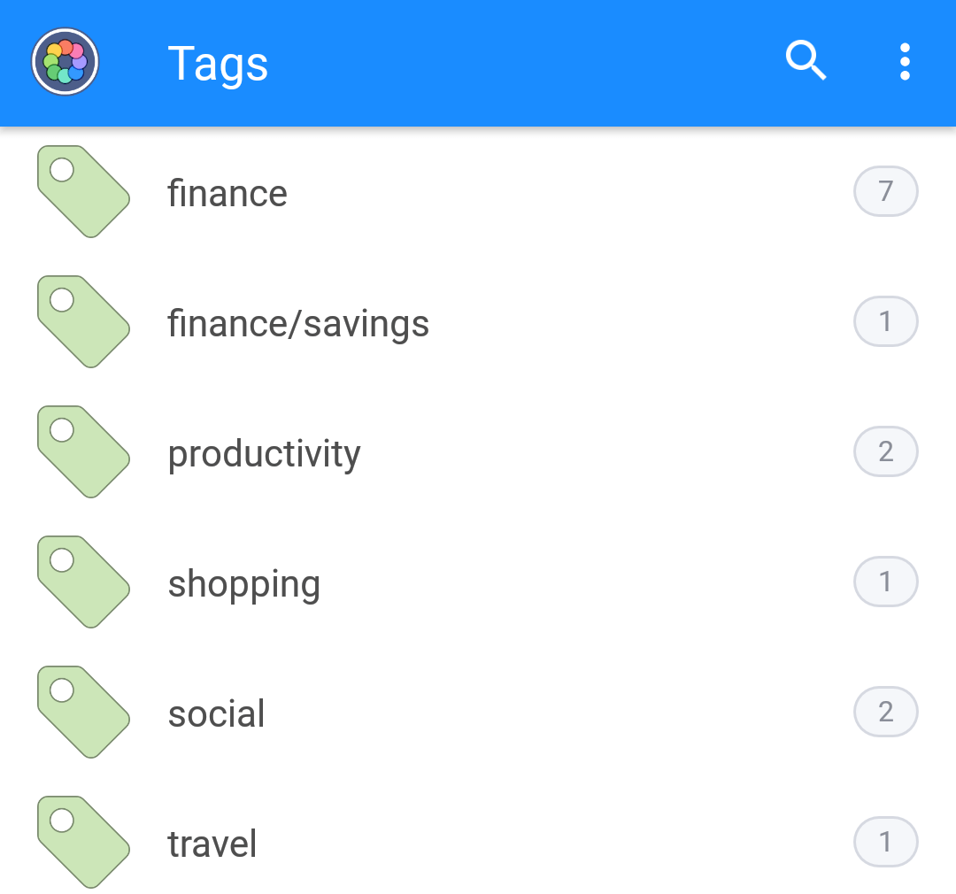 Use Tags to organize your items