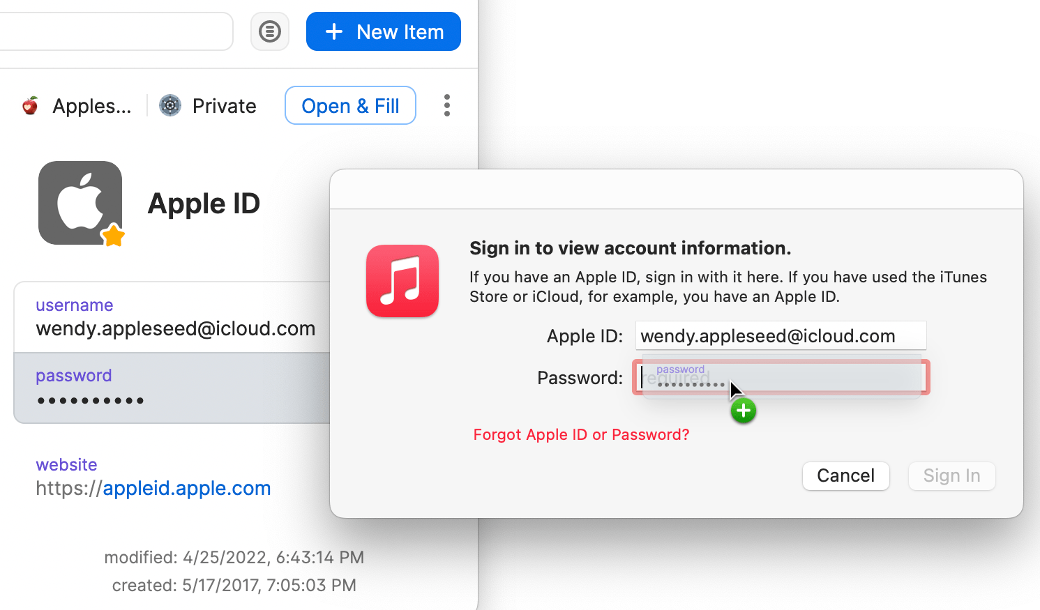 Utiliser la fonction glisser-déposer pour saisir des données dans les applications à partir de 1Password