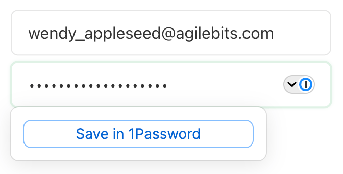 Enregistrez un identifiant en ligne avec l'extension de navigateur 1Password.