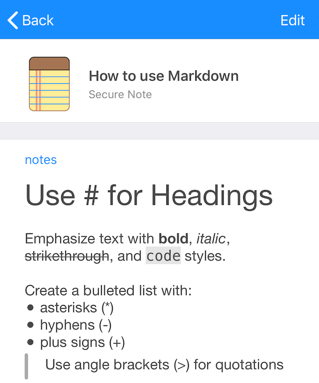 Utiliser le Markdown pour formater des notes