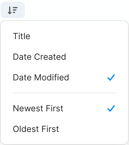 Sort items by date modified