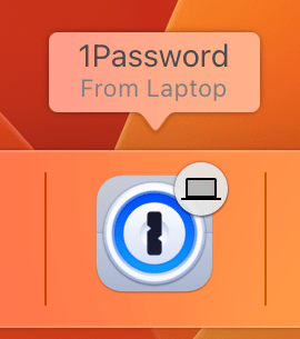 L’icône Handoff pour 1Password dans le Dock sur Mac