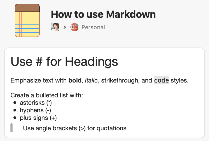 markdown on simplenote for mac