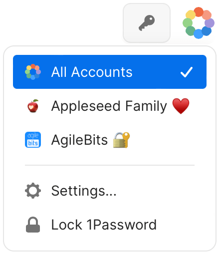 Choose which accounts to see from the pop-up