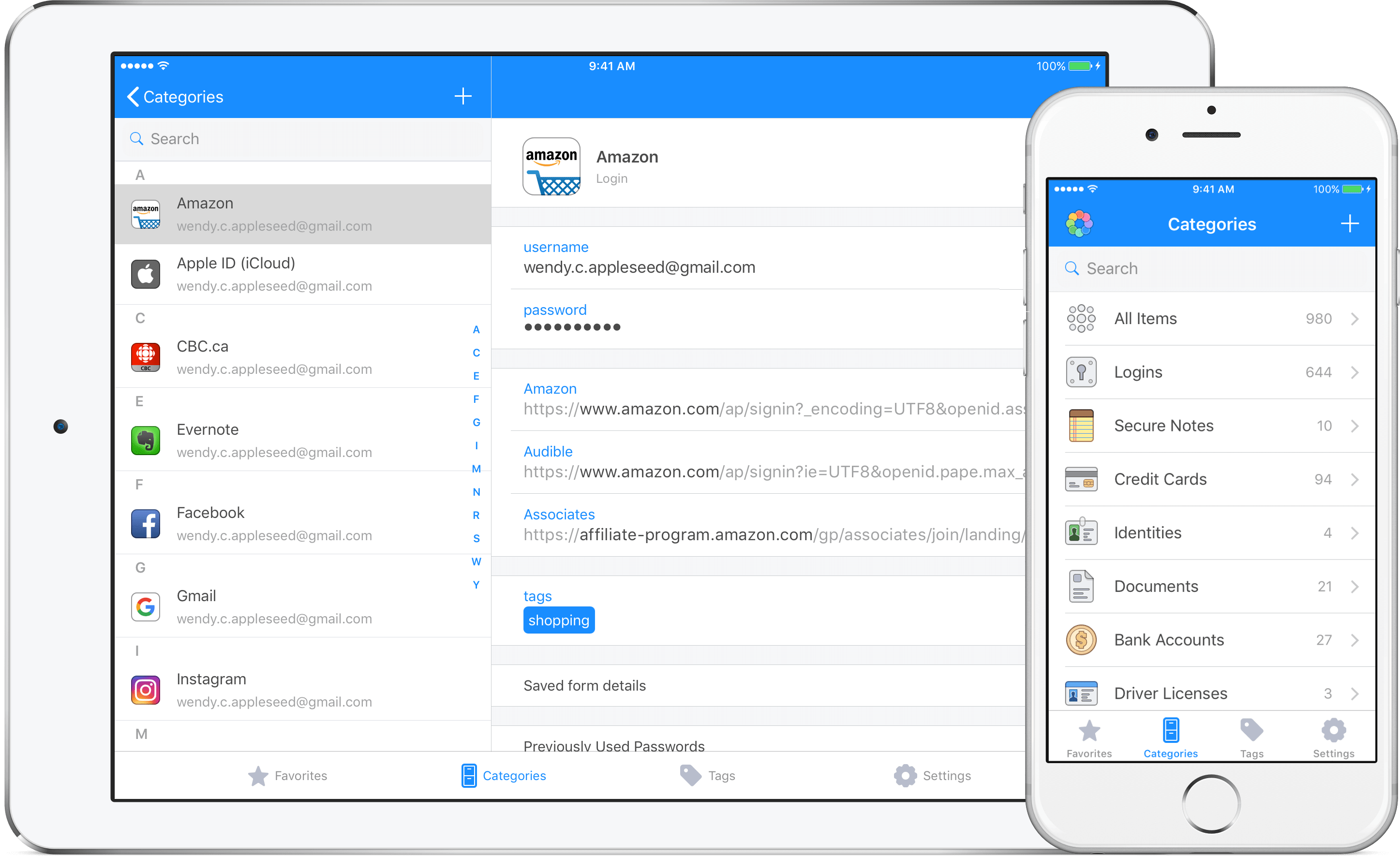 1Password app interface