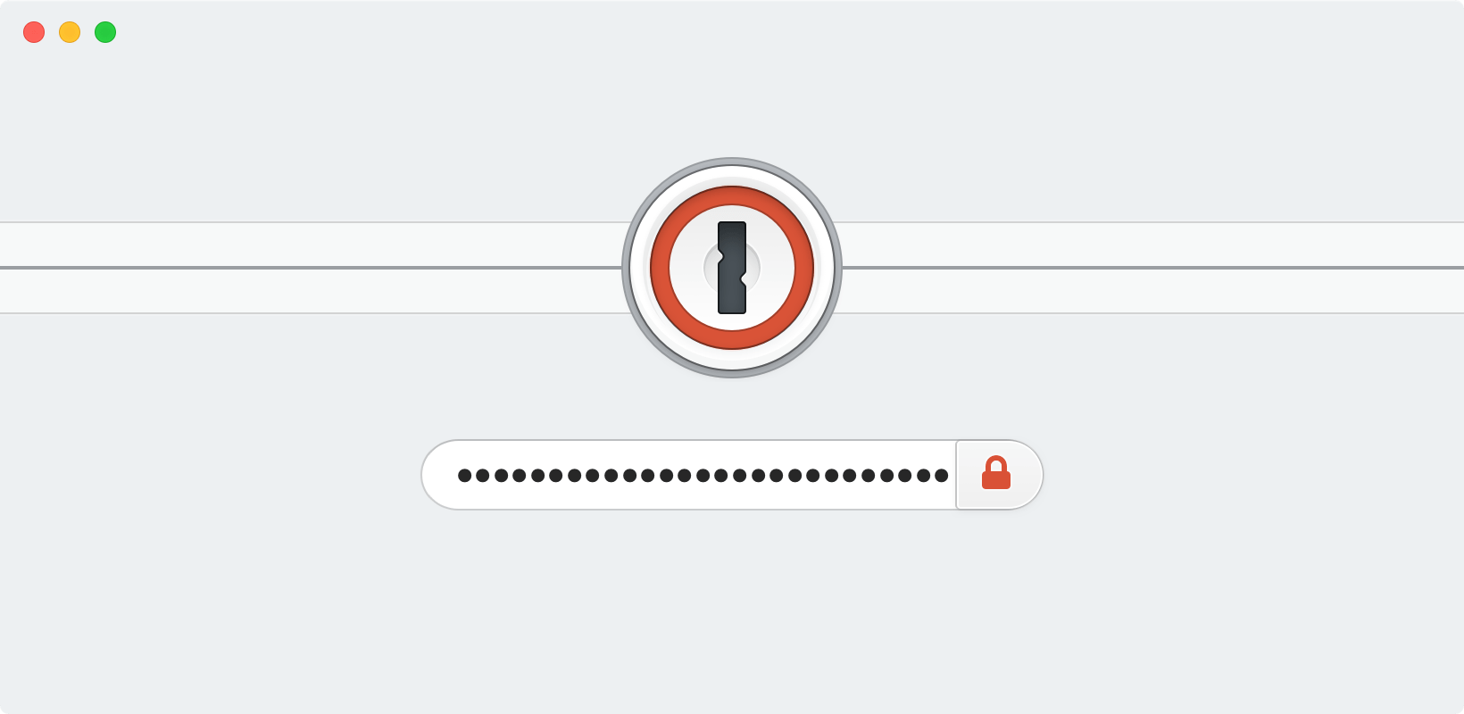 1Password lock screen when the account password isn't accepted