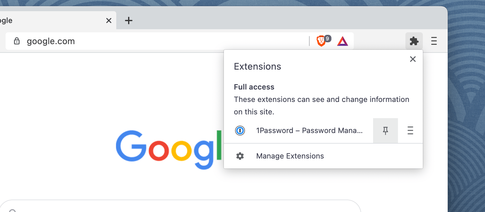 1password browser extension refused in chrome