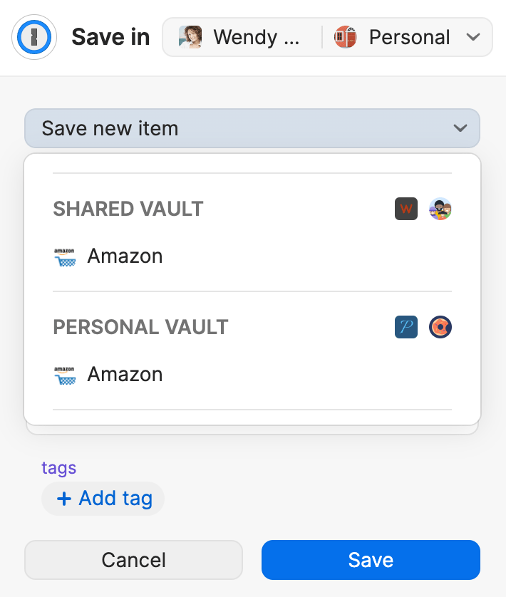 1password save new login