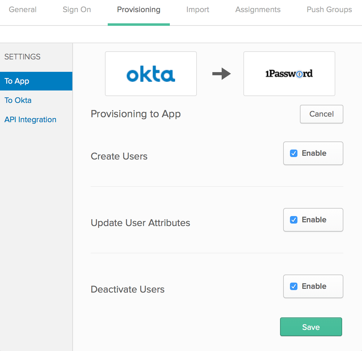 Okta 1password