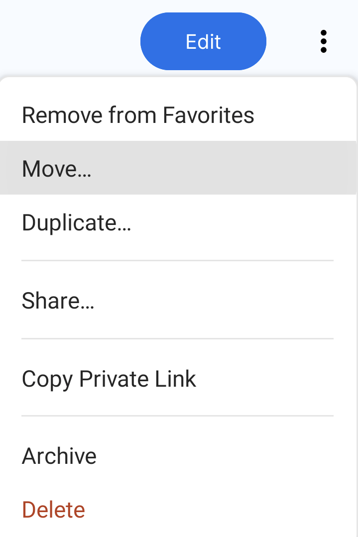 The ellipsis dropdown menu open with Move selected.
