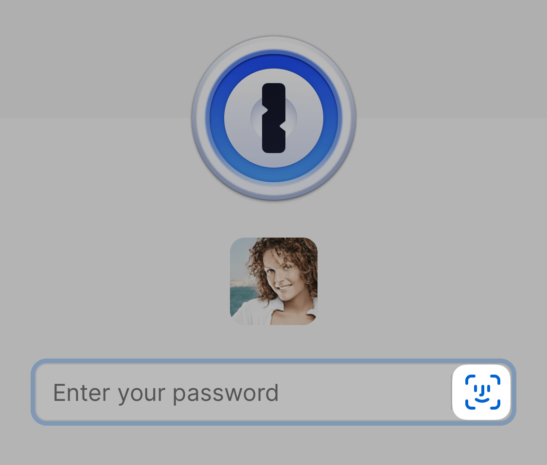 Touch ID button in 1Password for iOS