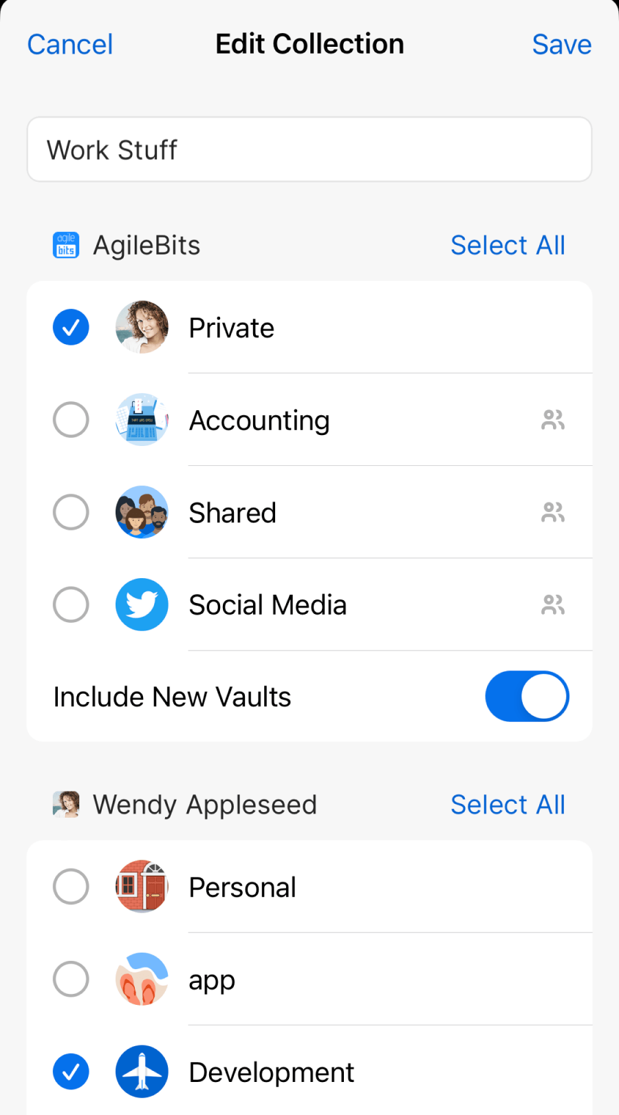 1password vaults