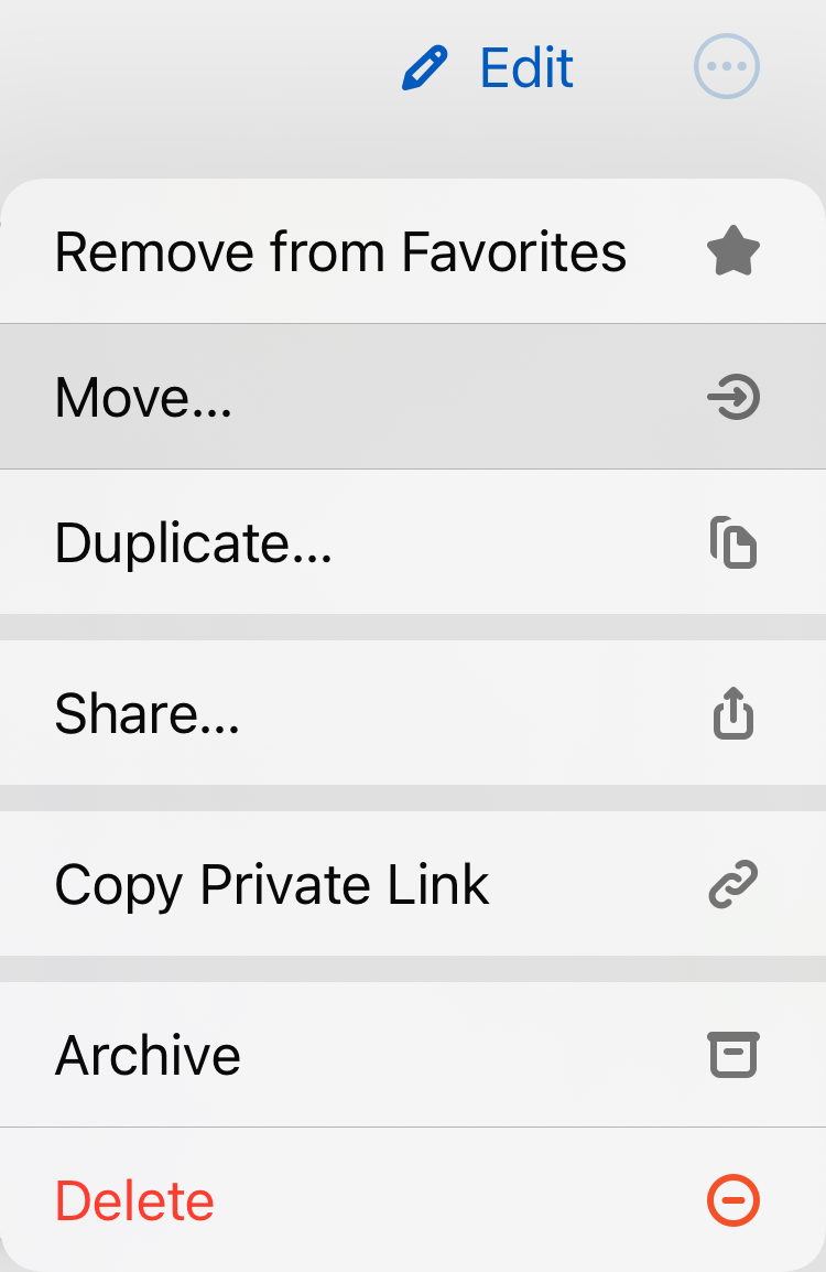 The ellipsis dropdown menu open with Move selected.