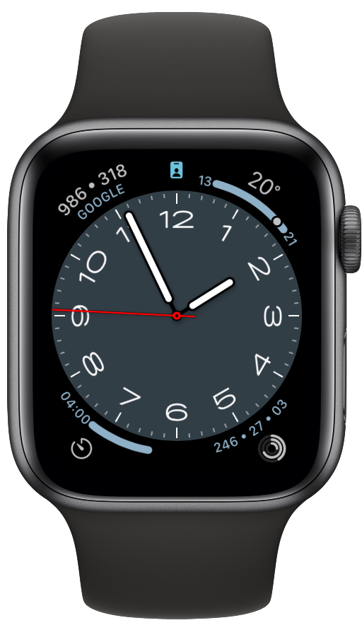 A complication with two-factor authentication on the watch face