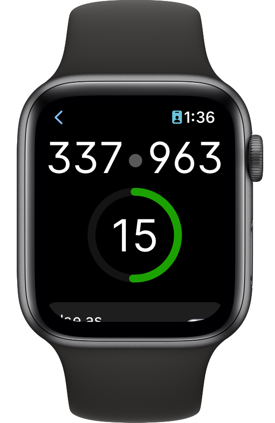 Two-factor authentication on an Apple Watch