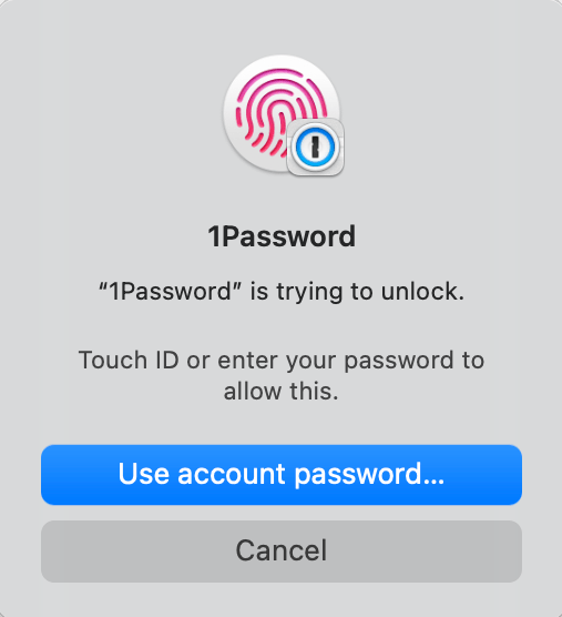 1Password is trying to unlock