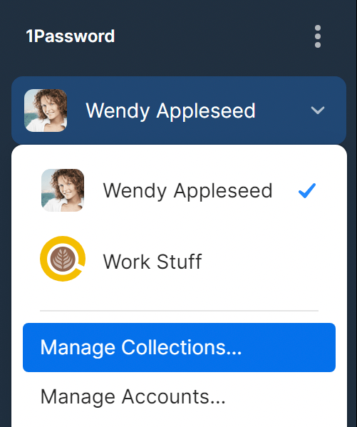 Create a new collection in 1Password.