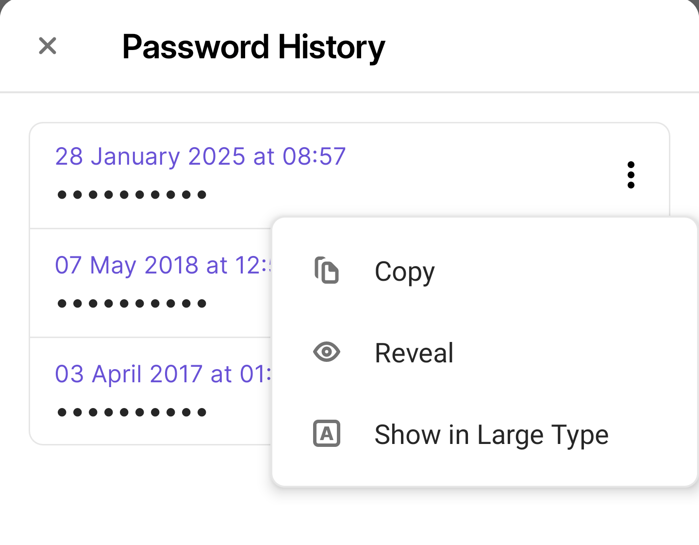 1password old passwords