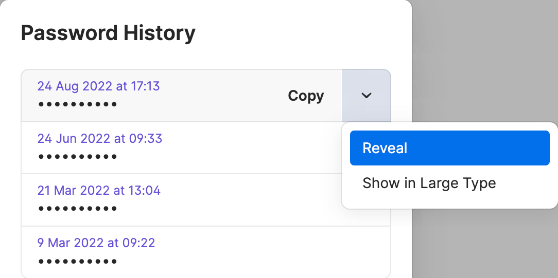 1password history