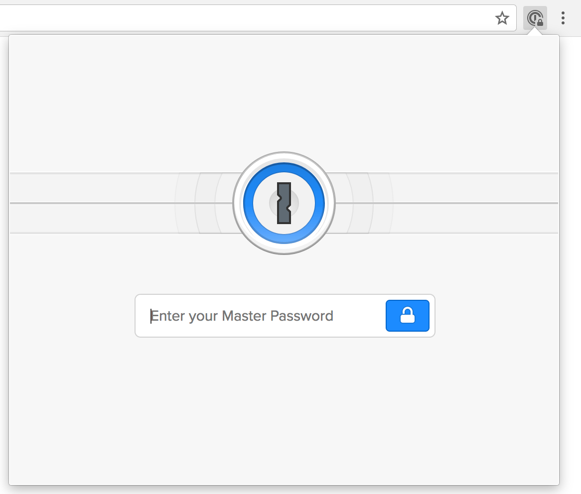 The 1Password lock screen in a browser