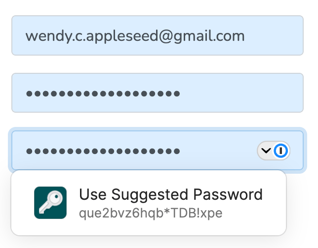 Use a suggested password