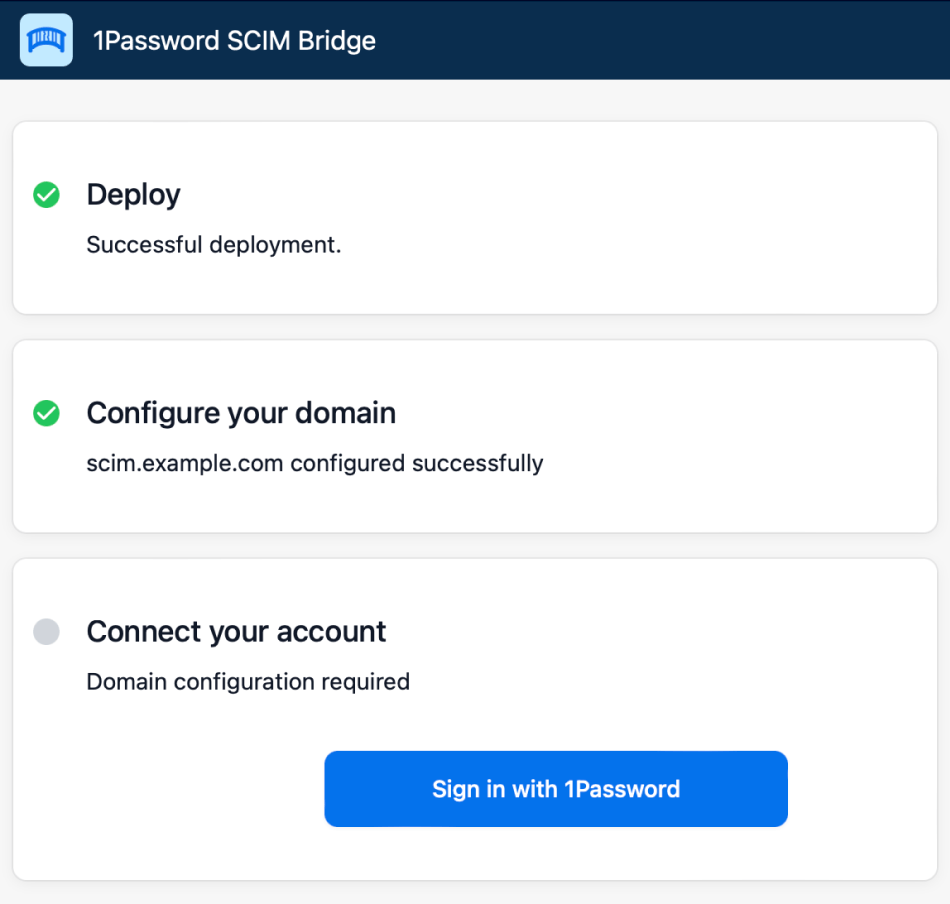 1Password SCIM Bridge Status