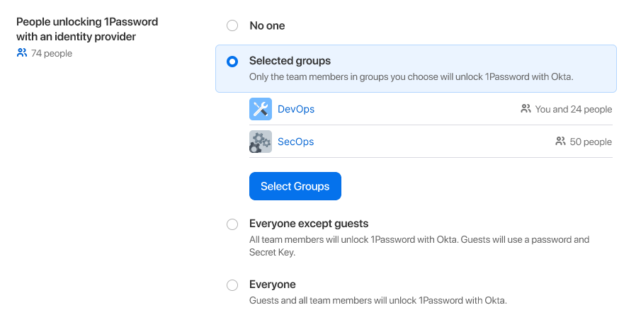 Specify team members in settings