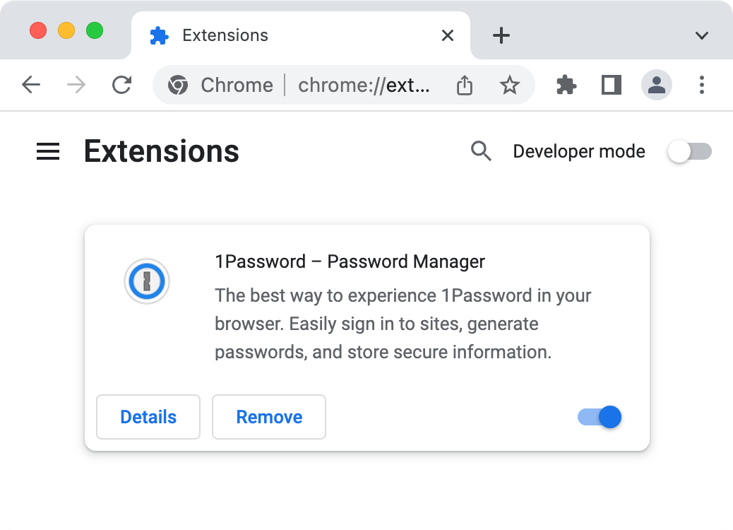 1password beta chrome