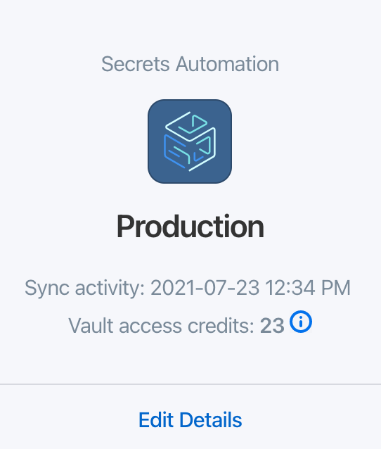 View the number of active vault access credits