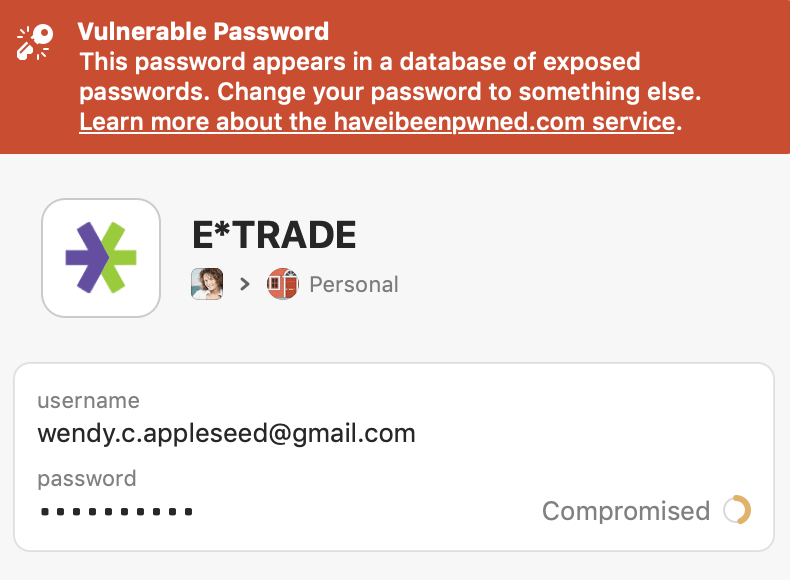 1password compromised website